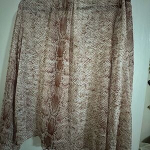 Anthropologie Pink Snake Print Top